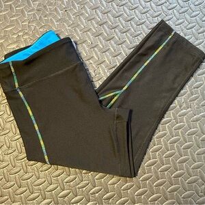 RBX Women’s Active Leggings Black With Rainbow Stitching Size Large